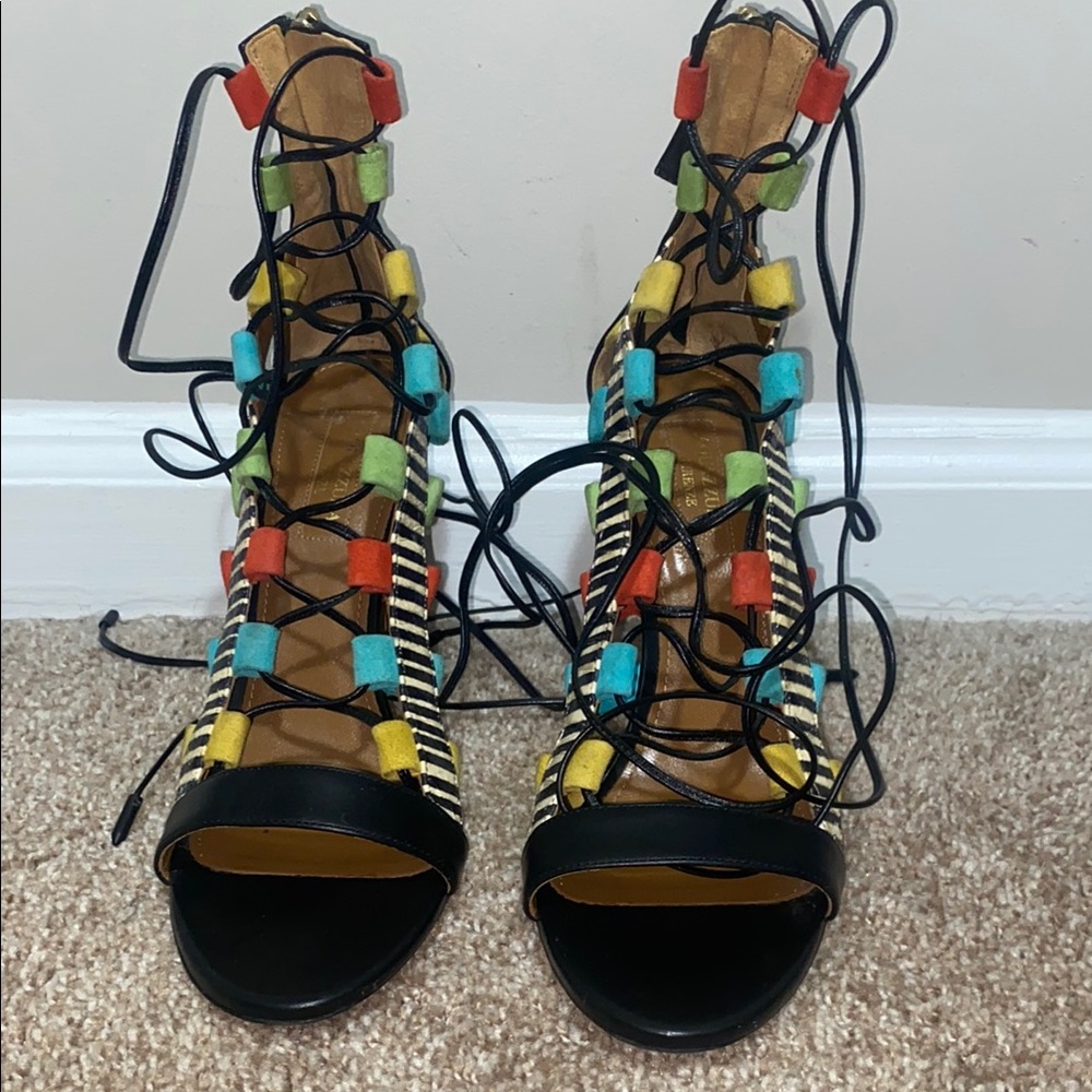 AQUAZZURA | Colorful Strappy Women's Sandals
